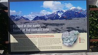 Kennecott Mines National Historic Landmark marker for the geologic outcrop