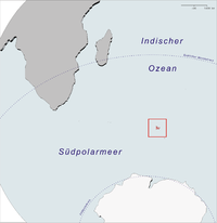 Situacion de las illas Kerguelen dins l'ocean Indian