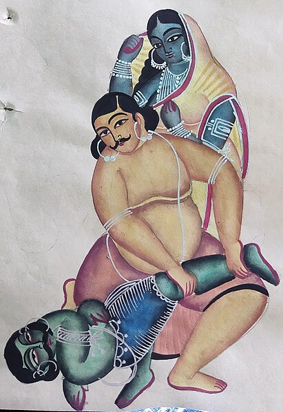 File:Kichak-Vadh, Mahabharat. Kalighat Painting.jpg