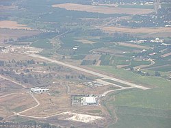 צילום אוויר של מנחת קריית שמונה