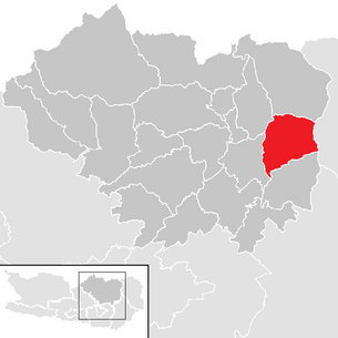 Lage der Gemeinde Klein Sankt Paul im Bezirk Sankt Veit an der Glan (anklickbare Karte)