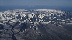 Kondyor Massif een 8 km brede cirkelvormige inbraak, Ayano-Maysky District