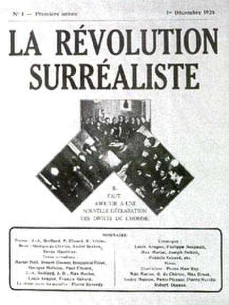 Cover of the first issue of La Révolution surréaliste, December 1924