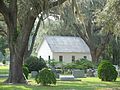 Corinth Methodist Church as seen from the neighboring graveyard, north of Lake City, Florida
