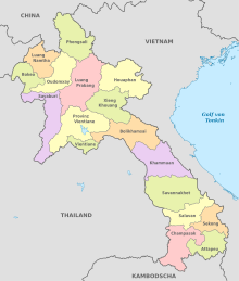 Laos, administrative divisions - de - colored.svg