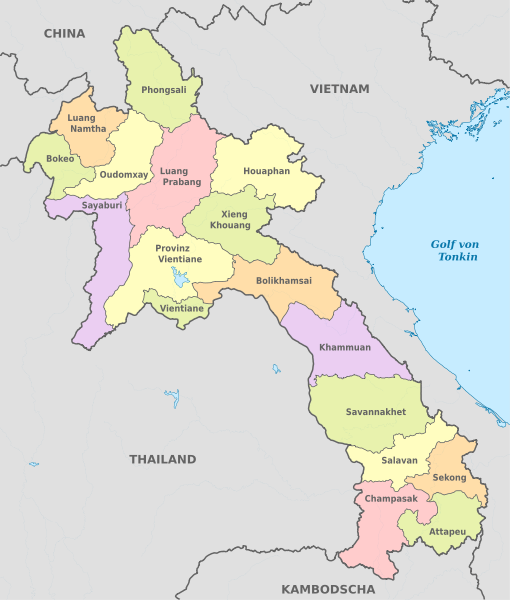 File:Laos, administrative divisions - de - colored.svg