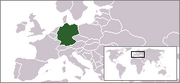 Un mapa mostrant la localització de Alemanya