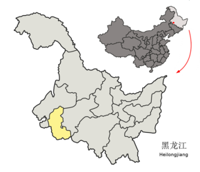 Lage Daqings in der Provinz Heilongjiang