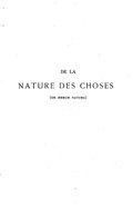 DE LA NATURE DES CHOSES (de rerum natura)