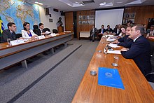 Maria Corina Machado speaking with the Brazilian government. MCM Brazil 2014.jpg