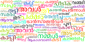 Words written in Malayalam script