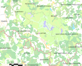 Mapa obce La Courtine