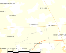 Mapa obce Le Theil-Nolent