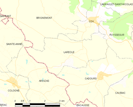 Mapa obce Laréole