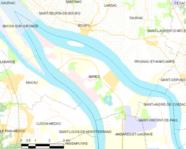 Mapa obce Ambès