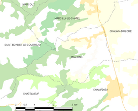 Mapa obce Pralong