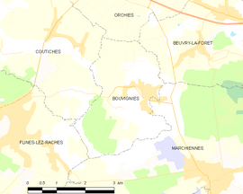 Mapa obce Bouvignies