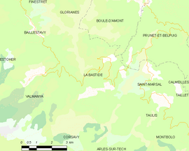 Mapa obce La Bastide