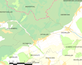 Mapa obce Offwiller
