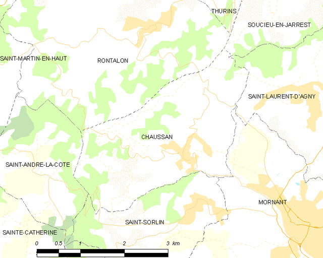 Poziția localității Chaussan