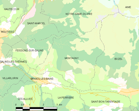 Mapa obce Montagny