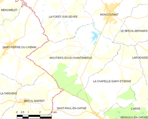 Poziția localității Moutiers-sous-Chantemerle