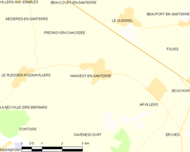 Mapa obce Hangest-en-Santerre