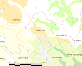Mapa obce Lagarrigue