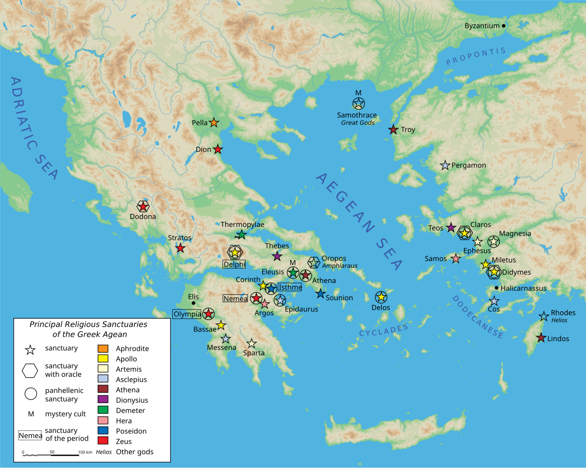 Neorion At Samothrace Wikipedia   1200px Map Greek Sanctuaries En.svg 