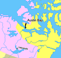Остин шығанағы көрсетілген карта, Нунавут, Canada.png