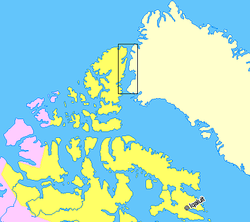 A szoros helyzete Kanada és Grönland között