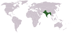 1947'deki bölünmeden önce Britanya Hindistanı.