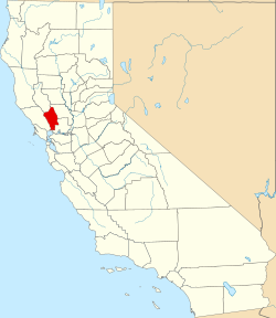 map of California highlighting Napa County