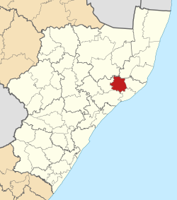 Kaart van Suid-Afrika wat Ntambanana in KwaZulu-Natal aandui