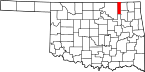Map of Oklahoma highlighting Washington County.svg