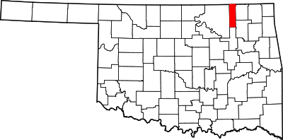 Locatie van Washington County in Oklahoma
