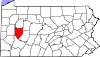 Mapa del estado que destaca el condado de Armstrong