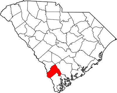Map of South Carolina highlighting Hampton County.svg