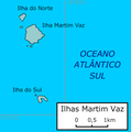 Mappa ta' Gżejjer Martin Vaz (Ilhas de Martim Vaz/Islas de Martín Vaz) 30km