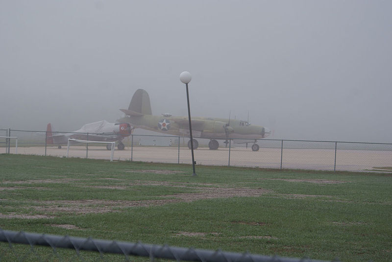 File:Martin B-26 Marauder 40-1464 N4297J North American AT-6D-NT Texan WASPs Foggy FOF 14Dec09 (14403972279).jpg