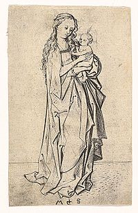 Martin Schongauer - Die (kleine) stehende Madonna (L 35).jpg