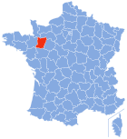 Posizion del dipartiment Mayenne in de la Francia