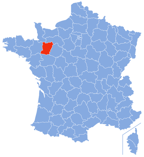 Location of Mayenne in France
