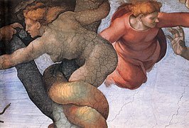 Michelangelo, Fall and Exulsion from Garden of Eden 05.jpg