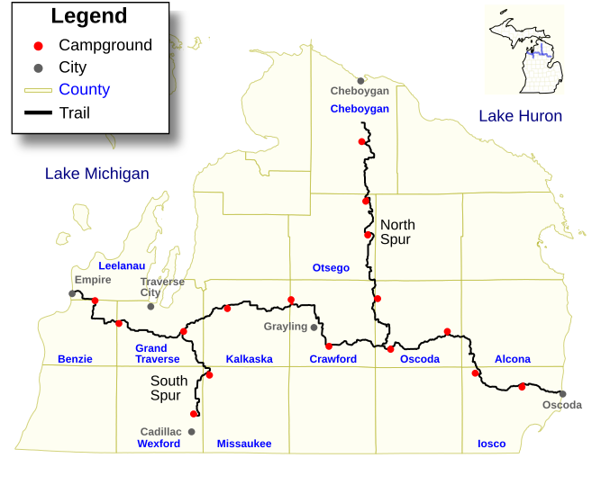 File:Michigan Shore To Shore Trail Map.svg