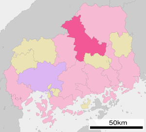 Location of Miyoshis in the prefecture