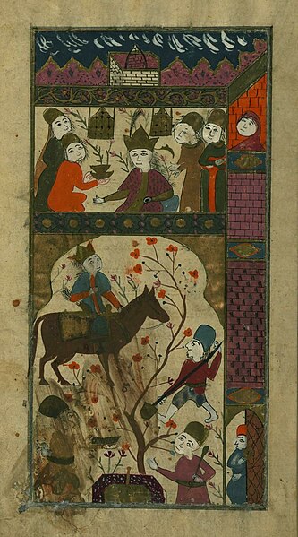 File:Muhammad ibn Muhammad Shakir Ruzmah-'i Nathani - Mount Bistun and the Carvings of Khusraw, Shirin, and Farhad (?) - Walters W659182A - Cropped.jpg