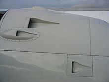 Three intakes (facing right) on an engine cowling NACA submerged inlets.JPG