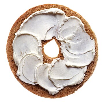 A bagel and cream cheese