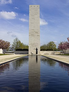 Memorial tower at the WWII Netherlands American Cemetery
